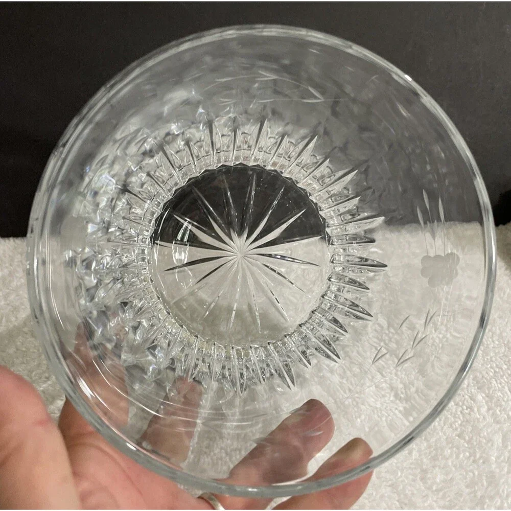 Princess House Heritage Design Crystal Ice Bucket Vintage 5.5x6”